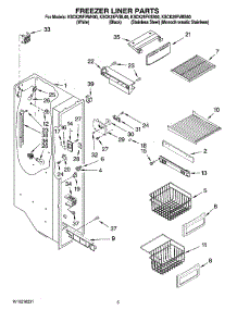 04 - Freezer Liner Parts parts for Kitchenaid Refrigerator KSCK25FVWH00 from AppliancePartsPros.com