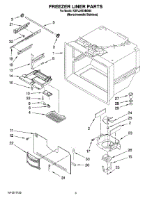 02 - Freezer Liner Parts parts for Kitchenaid Refrigerator KBFL25EVMS00 from AppliancePartsPros.com