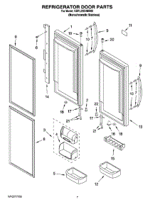 04 - Refrigerator Door Parts parts for Kitchenaid Refrigerator KBFL25EVMS00 from AppliancePartsPros.com