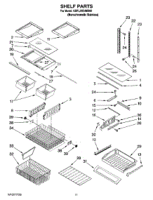 06 - Shelf Parts parts for Kitchenaid Refrigerator KBFL25EVMS00 from AppliancePartsPros.com