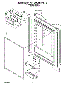 07 - Refrigerator Door Parts parts for Kitchenaid Refrigerator KBLO36FTX03 from AppliancePartsPros.com