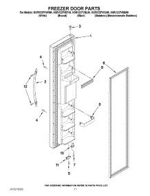 07 - Freezer Door Parts parts for Kitchenaid Refrigerator KSRV22FVBT00 from AppliancePartsPros.com