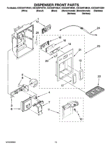 08 - Dispenser Front Parts parts for Kitchenaid Refrigerator KSCS25FVSS01 from AppliancePartsPros.com