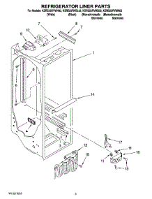 02 - Refrigerator Liner Parts parts for Kitchenaid Refrigerator KSRS25RVMK02 from AppliancePartsPros.com