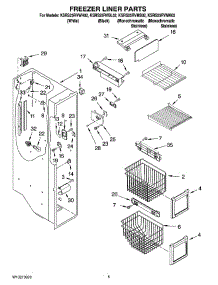04 - Freezer Liner Parts parts for Kitchenaid Refrigerator KSRS25RVMK02 from AppliancePartsPros.com