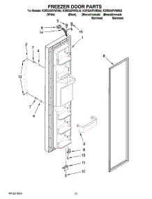07 - Freezer Door Parts parts for Kitchenaid Refrigerator KSRS25RVMK02 from AppliancePartsPros.com