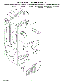 02 - Refrigerator Liner Parts parts for Kitchenaid Refrigerator KSCS25FVMK01 from AppliancePartsPros.com