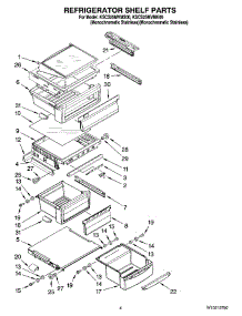 03 - Refrigerator Shelf Parts parts for Kitchenaid Refrigerator KSCS25MVMK00 from AppliancePartsPros.com