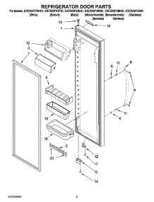 06 - Refrigerator Door Parts parts for Kitchenaid Refrigerator KSCS25FVMS01 from AppliancePartsPros.com