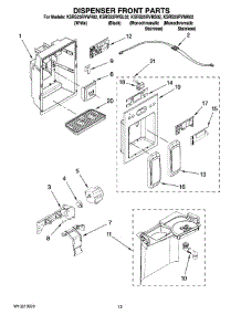 08 - Dispenser Front Parts parts for Kitchenaid Refrigerator KSRS25RVWH02 from AppliancePartsPros.com