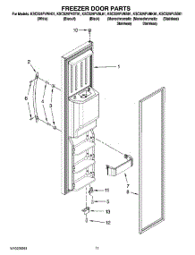07 - Freezer Door Parts parts for Kitchenaid Refrigerator KSCS25FVBL01 from AppliancePartsPros.com