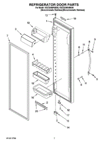 05 - Refrigerator Door Parts parts for Kitchenaid Refrigerator KSCS25MVMS00 from AppliancePartsPros.com