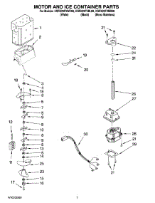 05 - Motor And Ice Container Parts parts for Kitchenaid Refrigerator KSRX25FVMS00 from AppliancePartsPros.com