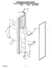 07 - Freezer Door Parts parts for Kitchenaid Refrigerator KSRX25FVMS00 from AppliancePartsPros.com