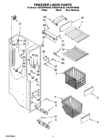 04 - Freezer Liner Parts parts for Kitchenaid Refrigerator KSRX25FVWH00 from AppliancePartsPros.com