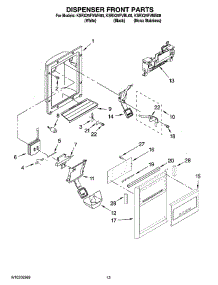 08 - Dispenser Front Parts parts for Kitchenaid Refrigerator KSRX25FVWH00 from AppliancePartsPros.com
