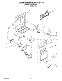 08 - Dispenser Front Parts parts for Kitchenaid Refrigerator KSBP25IVSS00 from AppliancePartsPros.com