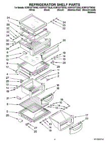 03 - Refrigerator Shelf Parts parts for Kitchenaid Refrigerator KSRP25FTBT02 from AppliancePartsPros.com