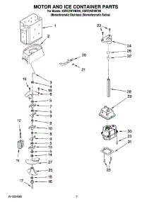 05 - Motor And Ice Container Parts parts for Kitchenaid Refrigerator KSRC25FVMT00 from AppliancePartsPros.com