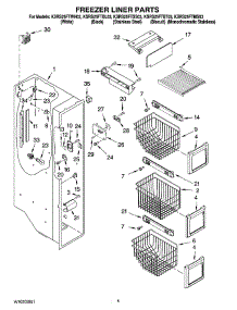 04 - Freezer Liner Parts parts for Kitchenaid Refrigerator KSRS25FTMS03 from AppliancePartsPros.com