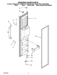 07 - Freezer Door Parts parts for Kitchenaid Refrigerator KSRS25FTMS03 from AppliancePartsPros.com