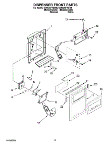 08 - Dispenser Front Parts parts for Kitchenaid Refrigerator KSRG25FVMT00 from AppliancePartsPros.com