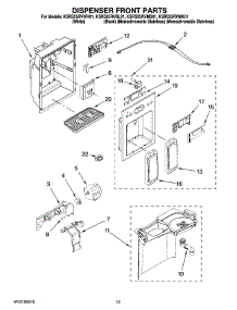 08 - Dispenser Front Parts parts for Kitchenaid Refrigerator KSRS25RVWH01 from AppliancePartsPros.com