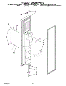 08 - Freezer Door Parts parts for Kitchenaid Refrigerator KSRP22FTWH02 from AppliancePartsPros.com