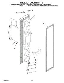 07 - Freezer Door Parts parts for Kitchenaid Refrigerator KSRS25RVBL01 from AppliancePartsPros.com