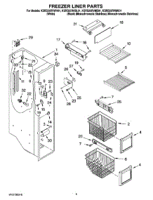 04 - Freezer Liner Parts parts for Kitchenaid Refrigerator KSRS25RVMK01 from AppliancePartsPros.com