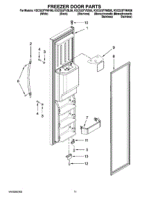 07 - Freezer Door Parts parts for Kitchenaid Refrigerator KSCS23FVBL00 from AppliancePartsPros.com