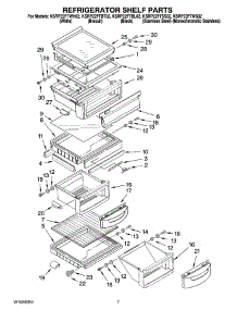 05 - Refrigerator Shelf Parts parts for Kitchenaid Refrigerator KSRP22FTBL02 from AppliancePartsPros.com