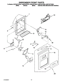 09 - Dispenser Front Parts parts for Kitchenaid Refrigerator KSRP22FTBT02 from AppliancePartsPros.com