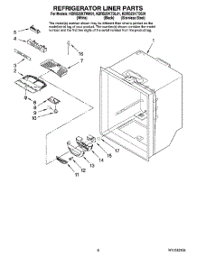 04 - Refrigerator Liner Parts parts for Kitchenaid Refrigerator KBRS22KTWH01 from AppliancePartsPros.com