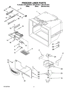 02 - Freezer Liner Parts parts for Kitchenaid Refrigerator KBFL25ETBL01 from AppliancePartsPros.com