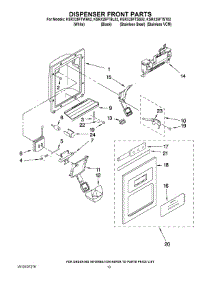 08 - Dispenser Front Parts parts for Kitchenaid Refrigerator KSRX25FTBL02 from AppliancePartsPros.com