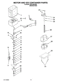09 - Motor And Ice Container Parts parts for Kitchenaid Refrigerator KSSC48QVS00 from AppliancePartsPros.com