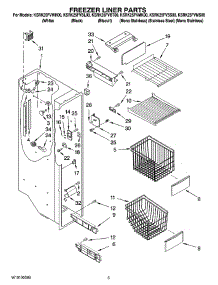 04 - Freezer Liner Parts parts for Kitchenaid Refrigerator KSRK25FVMS00 from AppliancePartsPros.com
