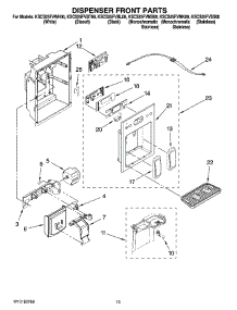 08 - Dispenser Front Parts parts for Kitchenaid Refrigerator KSCS25FVBT00 from AppliancePartsPros.com