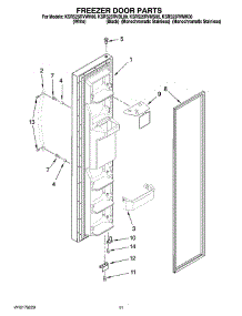 07 - Freezer Door Parts parts for Kitchenaid Refrigerator KSRS25RVWH00 from AppliancePartsPros.com