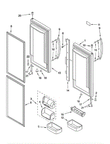 Refrigerator Door parts for Kitchenaid Refrigerator KBFL25ETSS11 from AppliancePartsPros.com