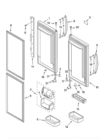 Refrigerator Door parts for Kitchenaid Refrigerator KBFS25ETBL11 from AppliancePartsPros.com