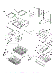 Shelf parts for Kitchenaid Refrigerator KBFS25ETSS11 from AppliancePartsPros.com