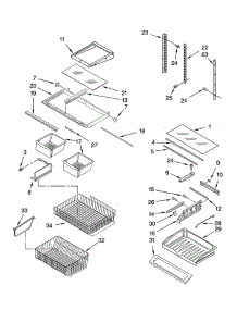Shelf parts for Kitchenaid Refrigerator KBFL25ETWH11 from AppliancePartsPros.com