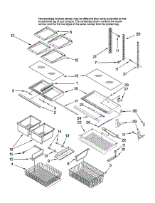 Shelf parts for Kitchenaid Refrigerator KBRS22KTBL11 from AppliancePartsPros.com