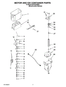 05 - Motor And Ice Container Parts parts for Kitchenaid Refrigerator KSRY25CTMS01 from AppliancePartsPros.com