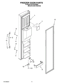 07 - Freezer Door Parts parts for Kitchenaid Refrigerator KSRY25CTMS01 from AppliancePartsPros.com