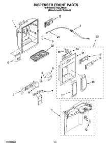08 - Dispenser Front Parts parts for Kitchenaid Refrigerator KSRY25CTMS01 from AppliancePartsPros.com
