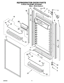 07 - Refrigerator Door Parts parts for Kitchenaid Refrigerator KBLS36FMB01 from AppliancePartsPros.com