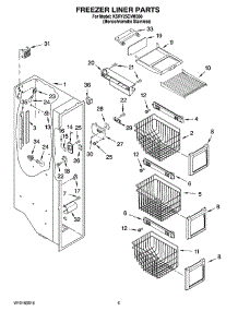 04 - Freezer Liner Parts parts for Kitchenaid Refrigerator KSRY25CVMS00 from AppliancePartsPros.com